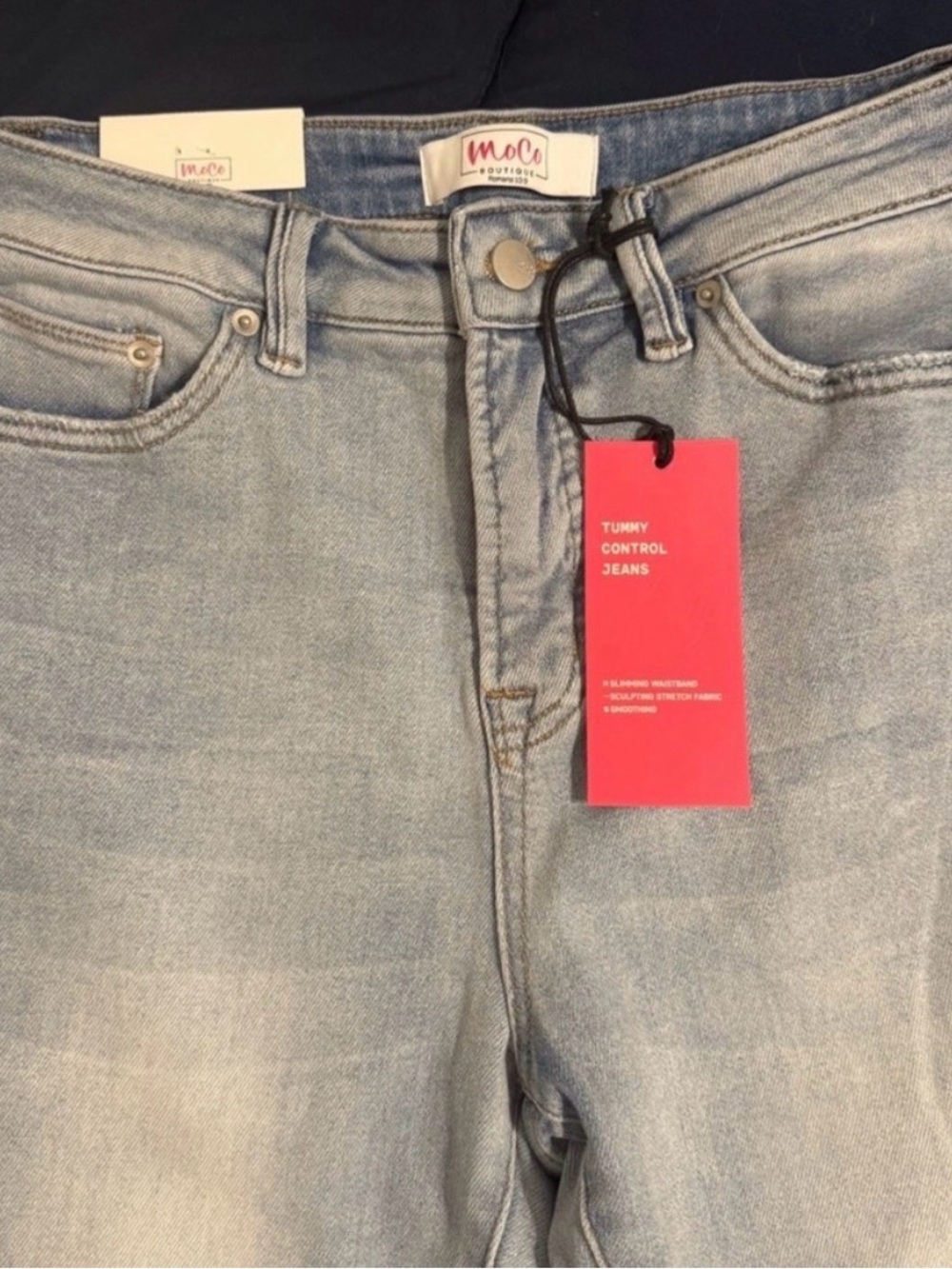 MOCO denim tummy control cropped jean